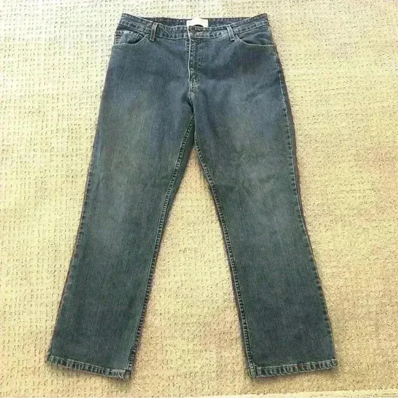 Levi Strauss Signature Mid Rise Bootcut blue Denim Jeans size Misses 16 short - Picture 1 of 12